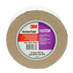 3M™ Venture Tape™ Metal Building Facing Tape 1537CW, White, 72 mm x 45.7 m, 16 Rolls/Case image 3M™ Venture Tape™ Metal Building Facing Tape 1537CW, White, 72 mm x 45.7 m, 16 Rolls/Caseimage