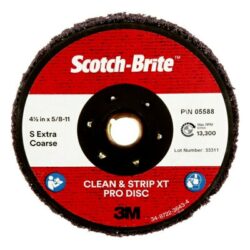 Scotch-Brite™ Clean and Strip XT Pro TN Quick Change Disc, XO-DN, SiC Extra Coarse, Purple, 4-1/2 in x 5/8 in-11, 10 ea/Case image Scotch-Brite™ Clean and Strip XT Pro TN Quick Change Disc, XO-DN, SiC Extra Coarse, Purple, 4-1/2 in x 5/8 in-11, 10 ea/Caseimage
