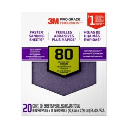 3M™ Pro Grade Precision™ Faster Sanding Sheets w/ NO-SLIP GRIP™ Backing SHCP80-PGP20T, 9 in x 11 in, 80 Gr, 20 Shts/pk image 3M™ Pro Grade Precision™ Faster Sanding Sheets w/ NO-SLIP GRIP™ Backing SHCP80-PGP20T, 9 in x 11 in, 80 Gr, 20 Shts/pkimage