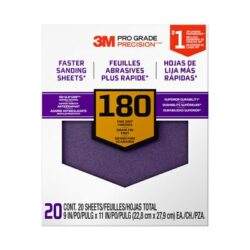 3M™ Pro Grade Precision™ Faster Sanding Sheets w/ NO-SLIP GRIP™ Backing SHCP180-PGP20T, 9 in x 11 in, 180 Gr, 20 Shts/pk image 3M™ Pro Grade Precision™ Faster Sanding Sheets w/ NO-SLIP GRIP™ Backing SHCP180-PGP20T, 9 in x 11 in, 180 Gr, 20 Shts/pkimage