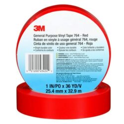 3M™ General Purpose Vinyl Tape 764, Red, 1 in x 36 yd, 5 mil, 36 Roll/Case, Individually Wrapped Conveniently Packaged image 3M™ General Purpose Vinyl Tape 764, Red, 1 in x 36 yd, 5 mil, 36 Roll/Case, Individually Wrapped Conveniently Packagedimage