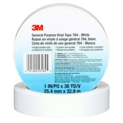 3M™ General Purpose Vinyl Tape 764, White, 1 in x 36 yd, 5 mil, 36 Roll/Case, Individually Wrapped Conveniently Packaged image 3M™ General Purpose Vinyl Tape 764, White, 1 in x 36 yd, 5 mil, 36 Roll/Case, Individually Wrapped Conveniently Packagedimage