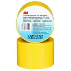 3M™ General Purpose Vinyl Tape 764, Yellow, 3 in x 36 yd, 5 mil, 12 Roll/Case, Individually Wrapped Conveniently Packaged image 3M™ General Purpose Vinyl Tape 764, Yellow, 3 in x 36 yd, 5 mil, 12 Roll/Case, Individually Wrapped Conveniently Packagedimage