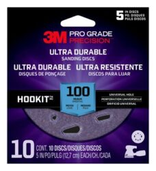 3M™ Pro Grade Precision™ Ultra Durable Universal Hole Sanding Disc, DUH5100TRI-10I, 5 inch UH, 100, 10/pack image 3M™ Pro Grade Precision™ Ultra Durable Universal Hole Sanding Disc, DUH5100TRI-10I, 5 inch UH, 100, 10/packimage