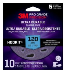3M™ Pro Grade Precision™ Ultra Durable Universal Hole Sanding Disc DUH5120TRI-10I, 5 inch UH, 120, 10/packDisc image 3M™ Pro Grade Precision™ Ultra Durable Universal Hole Sanding Disc DUH5120TRI-10I, 5 inch UH, 120, 10/packDiscimage