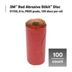 3M™ Red Abrasive Stikit™ Disc, 01105, 6 in, P800 grit image 3M™ Red Abrasive Stikit™ Disc, 01105, 6 in, P800 gritimage