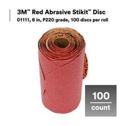 3M™ Red Abrasive Stikit™ Disc, 01111, 6 in, P220 grit image 3M™ Red Abrasive Stikit™ Disc, 01111, 6 in, P220 gritimage