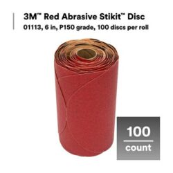 3M™ Red Abrasive Stikit™ Disc, 01113, 6 in, P150 grit image 3M™ Red Abrasive Stikit™ Disc, 01113, 6 in, P150 gritimage