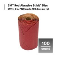 3M™ Red Abrasive Stikit™ Disc, 01114, 6 in, P120 grit - Image 3