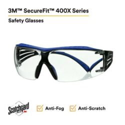 3M™ SecureFit™ 400 Series Safety Glasses SF401XSGAF-BLU, Blue/Gray, Clear Scotchgard™ Anti-Fog/Anti-Scratch Lens image 3M™ SecureFit™ 400 Series Safety Glasses SF401XSGAF-BLU, Blue/Gray, Clear Scotchgard™ Anti-Fog/Anti-Scratch Lensimage