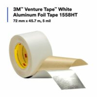3M™ Venture Tape™ White Aluminum Foil Tape 1558HT, 72 mm a 45.7 m, 5.4 mil, 16 Rolls/Case - Image 4