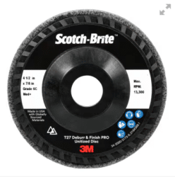 Scotch-Brite™ Deburr and Finish Pro Unitized Disc, DP-UD, 6C Medium+, 4-1/2 in x 7/8 in, Type 27, Nylon image Scotch-Brite™ Deburr and Finish Pro Unitized Disc, DP-UD, 6C Medium+, 4-1/2 in x 7/8 in, Type 27, Nylonimage