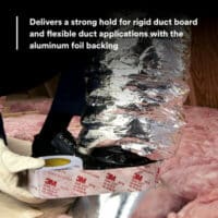 3M™ Venture Tape™ UL181A-P Aluminum Foil Tape 1581A, Silver, 72 mm x 55 m, 2 mil, 16 Rolls/Case - Image 3