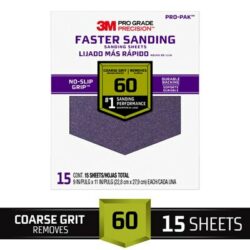 3M™ Pro Grade Precision™ Faster Sanding Sanding Sheets 27060PGP-15, 9 in x 11 in, 60 grit, Coarse, 15/pk image 3M™ Pro Grade Precision™ Faster Sanding Sanding Sheets 27060PGP-15, 9 in x 11 in, 60 grit, Coarse, 15/pkimage