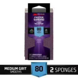 3M™ Pro Grade Precision™ Faster Sanding Sanding Block Sponge 2pk, 24000PGP-M-2, 2.5 x 4.5 x 1in, 80 grit, 2 each/pack image 3M™ Pro Grade Precision™ Faster Sanding Sanding Block Sponge 2pk, 24000PGP-M-2, 2.5 x 4.5 x 1in, 80 grit, 2 each/packimage