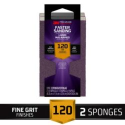 3M™ Pro Grade Precision™ Faster Sanding Sanding Block Sponge 2pk, 24001PGP-F-2, 2.5 in x 4.5 in x 1 in, 120 grit, 2 each/pack image 3M™ Pro Grade Precision™ Faster Sanding Sanding Block Sponge 2pk, 24001PGP-F-2, 2.5 in x 4.5 in x 1 in, 120 grit, 2 each/packimage
