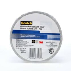 Scotch® Foil Tape 3311, Silver, 2.83 in x 50 yd, 3.6 mil, 6 Rolls/Case image Scotch® Foil Tape 3311, Silver, 2.83 in x 50 yd, 3.6 mil, 6 Rolls/Caseimage