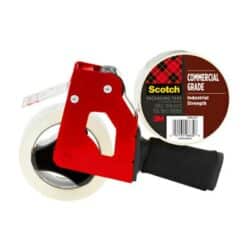 Scotch® Commercial Grade Shipping Packaging Tape 3750-2-ST, 1.88 in x 54.6 yd (48 mm x 50 m) with Heavy Duty Dispenser image Scotch® Commercial Grade Shipping Packaging Tape 3750-2-ST, 1.88 in x 54.6 yd (48 mm x 50 m) with Heavy Duty Dispenserimage