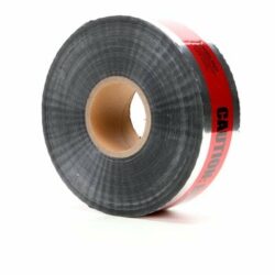 Scotch® Detectable Buried Barricade Tape 412, CAUTION BURIED HIGH VOLTAGE CABLE BELOW, 3 in x 1000 ft, Red, 8 rolls/Caseimage