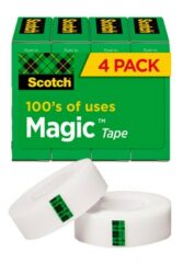 Scotch® Magic™ Invisible Tape 810K4, 3/4 in x 1000 in (19 mm x 25,4 m) 4 Pack image Scotch® Magic™ Invisible Tape 810K4, 3/4 in x 1000 in (19 mm x 25,4 m) 4 Packimage