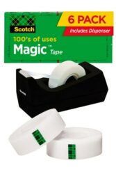 Scotch® Magic™ Tape with Dispenser 810K6C38, 3/4 in x 1000 in (19 mm x 25,4 m) 6 Pack With Dispenser image Scotch® Magic™ Tape with Dispenser 810K6C38, 3/4 in x 1000 in (19 mm x 25,4 m) 6 Pack With Dispenserimage