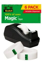 Scotch® Magic™ Tape Deal 810C40BK 3/4 in x 1000 in 6pk w/C-40 Black Dispenser image Scotch® Magic™ Tape Deal 810C40BK 3/4 in x 1000 in 6pk w/C-40 Black Dispenserimage