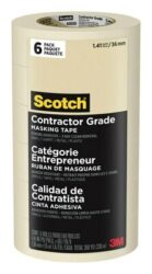 Scotch® Contractor Grade Masking Tape 2020-36AP6, 1.41 in x 60.1 yd (36mm x 55m), 6 rolls/pack image Scotch® Contractor Grade Masking Tape 2020-36AP6, 1.41 in x 60.1 yd (36mm x 55m), 6 rolls/packimage