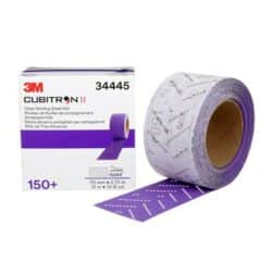 3M™ Cubitron™ II Hookit™ Clean Sanding Sheet Roll 34445, 150+ grade, 70 mm x 12 m, 5 rolls per case image 3M™ Cubitron™ II Hookit™ Clean Sanding Sheet Roll 34445, 150+ grade, 70 mm x 12 m, 5 rolls per caseimage