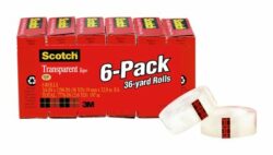 Scotch® Tape 600-6PK 3/4 in x 1296 in image Scotch® Tape 600-6PK 3/4 in x 1296 inimage
