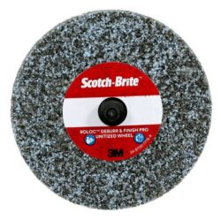 Scotch Brite™ Roloc™ Deburr & Finish PRO Unitized Wheel, DP-UR, 8C Coarse+, TR, 3 in x 1/4 in, 10/Carton, 40 ea/Caseimage