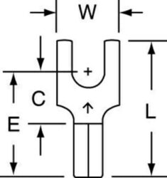 3M™ Non-Insulated Butted Seam Block Fork Terminal BS-31-6, suitable for use in a terminal block image 3M™ Non-Insulated Butted Seam Block Fork Terminal BS-31-6, suitable for use in a terminal blockimage