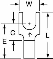 3M™ Non-Insulated Brazed Seam Block Fork Terminal BS-32-10-W, suitable for use in a terminal block image 3M™ Non-Insulated Brazed Seam Block Fork Terminal BS-32-10-W, suitable for use in a terminal blockimage
