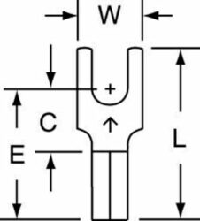 3M™ Non-Insulated Butted Seam Block Fork Terminal BS-31-6S, suitable for use in a terminal block image 3M™ Non-Insulated Butted Seam Block Fork Terminal BS-31-6S, suitable for use in a terminal blockimage