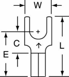 3M™ Non-Insulated Butted Seam Block Fork Terminal BS-32-10, suitable for use in a terminal block image 3M™ Non-Insulated Butted Seam Block Fork Terminal BS-32-10, suitable for use in a terminal blockimage