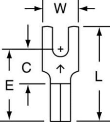 3M™ Non-Insulated Butted Seam Block Fork Terminal, BS-31-4S, suitable for use in a terminal block image 3M™ Non-Insulated Butted Seam Block Fork Terminal, BS-31-4S, suitable for use in a terminal blockimage