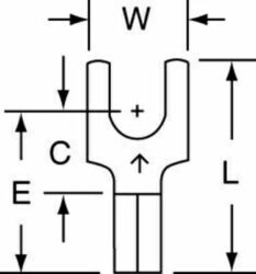 3M™ Non-Insulated Butted Seam Block Fork Terminal BS-31-8, suitable for use in a terminal block image 3M™ Non-Insulated Butted Seam Block Fork Terminal BS-31-8, suitable for use in a terminal blockimage