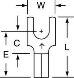 3M™ Non-Insulated Butted Seam Block Fork Terminal BS-32-8, suitable for use in a terminal block image 3M™ Non-Insulated Butted Seam Block Fork Terminal BS-32-8, suitable for use in a terminal blockimage