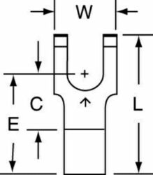3M™ Non-Insulated Brazed Seam Flanged Block Fork Terminal BS-23-10-W, suitable for use in a terminal block image 3M™ Non-Insulated Brazed Seam Flanged Block Fork Terminal BS-23-10-W, suitable for use in a terminal blockimage