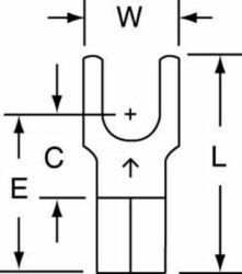 3M™ Non-Insulated Butted Seam Block Fork Terminal BS-33-10, suitable for use in a terminal block image 3M™ Non-Insulated Butted Seam Block Fork Terminal BS-33-10, suitable for use in a terminal blockimage