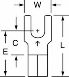 3M™ Non-Insulated Butted Seam Block Fork Terminal BS-33-8, suitable for use in a terminal block image 3M™ Non-Insulated Butted Seam Block Fork Terminal BS-33-8, suitable for use in a terminal blockimage