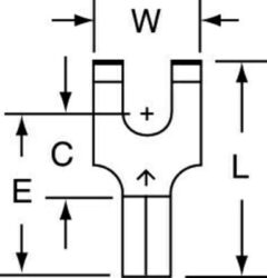 3M™ Non-Insulated Butted Seam Flanged Block Fork Terminal BS-21-6, suitable for use in a terminal blockimage