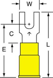 3M™ Nylon Insulation Grip Block Fork Terminal BS-33-6-NB, suitable for use in a terminal block image 3M™ Nylon Insulation Grip Block Fork Terminal BS-33-6-NB, suitable for use in a terminal blockimage