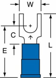 3M™ Block Fork Terminal BS-32-10-NB, Nylon with Insulation Grip Butted Seam 16-14 AWG, 95362, suitable for use in a terminal block image 3M™ Block Fork Terminal BS-32-10-NB, Nylon with Insulation Grip Butted Seam 16-14 AWG, 95362, suitable for use in a terminal blockimage