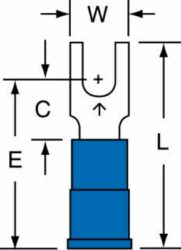 3M™ Nylon Insulation Grip Block Fork Terminal BS-32-6S-NB, suitable for use in a terminal block image 3M™ Nylon Insulation Grip Block Fork Terminal BS-32-6S-NB, suitable for use in a terminal blockimage