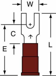 3M™ Nylon Insulation Grip Block Fork Terminal, BS-31-4S-NB, suitable for use in a terminal block image 3M™ Nylon Insulation Grip Block Fork Terminal, BS-31-4S-NB, suitable for use in a terminal blockimage