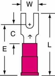 3M™ Vinyl Insulated Butted Seam Block Fork Terminal, BS-31-8-P, suitable for use in a terminal block image 3M™ Vinyl Insulated Butted Seam Block Fork Terminal, BS-31-8-P, suitable for use in a terminal blockimage