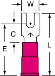 3M™ Vinyl Insulated Butted Seam Block Fork Terminal BS-31-4S-P, suitable for use in a terminal block image 3M™ Vinyl Insulated Butted Seam Block Fork Terminal BS-31-4S-P, suitable for use in a terminal blockimage