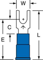 3M™ Vinyl Insulated Butted Seam Block Fork Terminal BS-32-6-P, suitable for use in a terminal block image 3M™ Vinyl Insulated Butted Seam Block Fork Terminal BS-32-6-P, suitable for use in a terminal blockimage