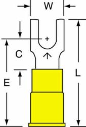 3M™ Vinyl Insulated Butted Seam Block Fork Terminal BS-33-8-P, suitable for use in a terminal block image 3M™ Vinyl Insulated Butted Seam Block Fork Terminal BS-33-8-P, suitable for use in a terminal blockimage