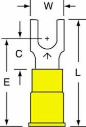 3M™ Vinyl Insulated Butted Seam Block Fork Terminal BS-33-10-P, suitable for use in a terminal blockimage